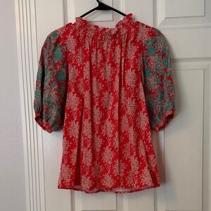 THML Floral ORANGE and AQUA Women's Top